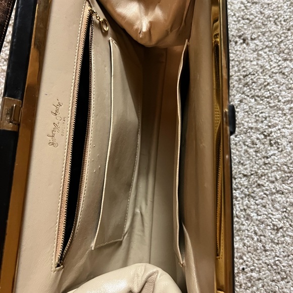 Richcraft Andre Original - 1950's Black Vintage Handbag - Genuine Leather Purse - Picture 7 of 10